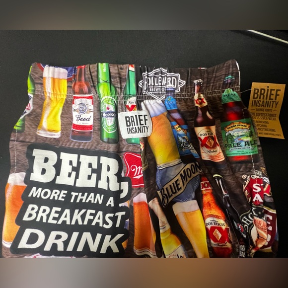BRIEF INSANITY “BEER FOR BREAKFAST” LOUNGE PAJAMA PANTS - SIZE SMALL NWT - Picture 12 of 15